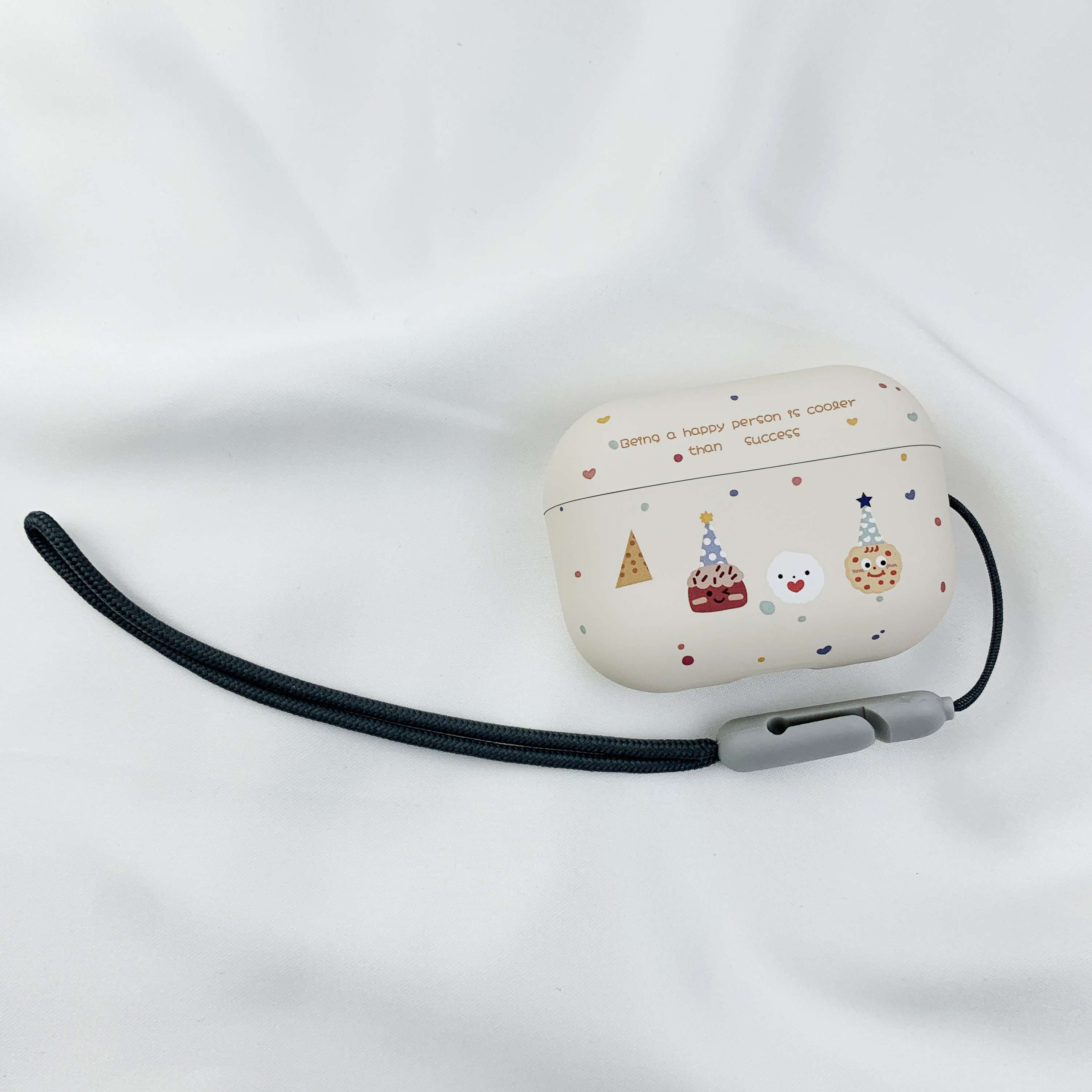 幸せメッセージ付き可愛いキャラクターAirPodsproケース