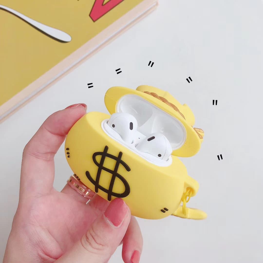 Airpodsケース AirPods第1第2世代対応 お金袋デザイン可愛いシリコンケース