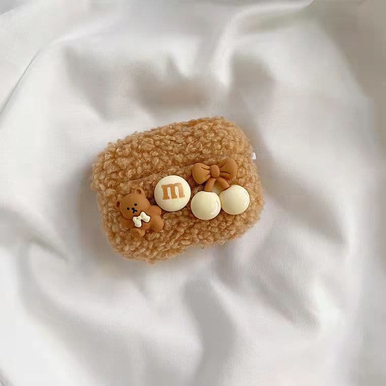 Airpodsケース もこもこくまちゃんデコケース