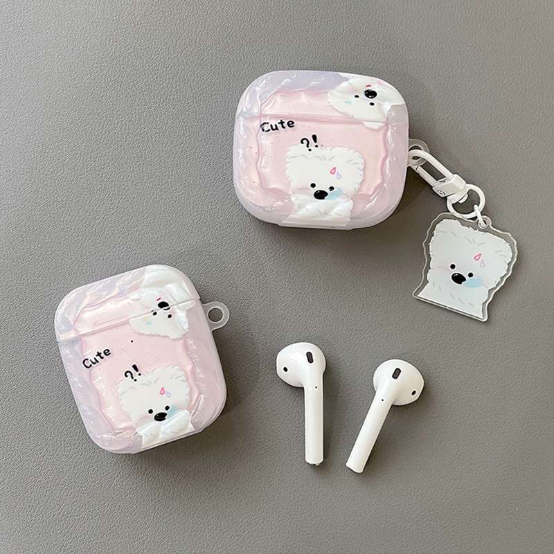 AirPodsproケース かわいい子犬デザインのイヤホンケース
