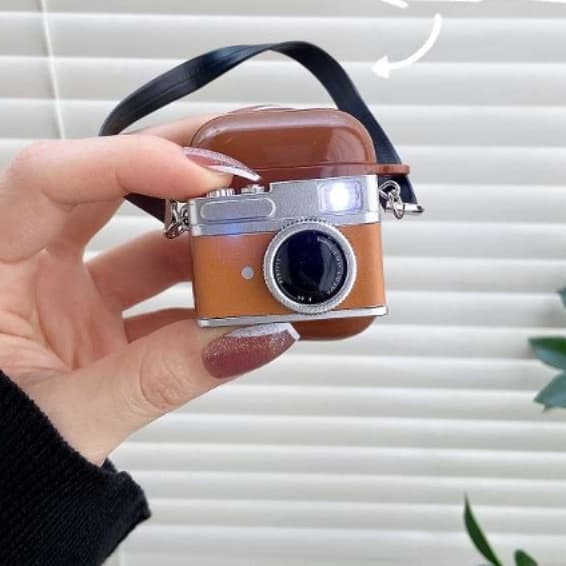 おしゃれ 人気 レトロカメラモチーフ AirPods/AirPodsproケース