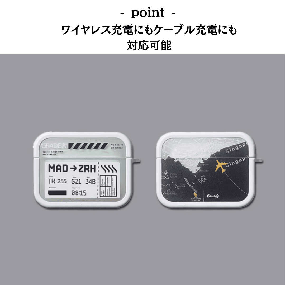 飛行機チケット風 AirPods/AirPodsproケース