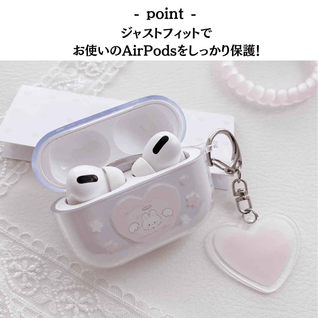 かわいい うさぎ パステル AirPods/AirPodsproケース