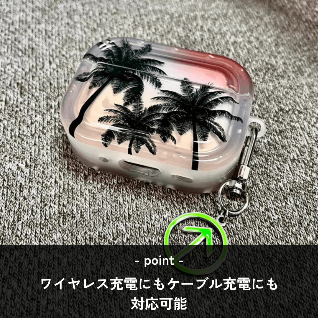 トロピカルサンセット クリア AirPods/AirPodsproケース