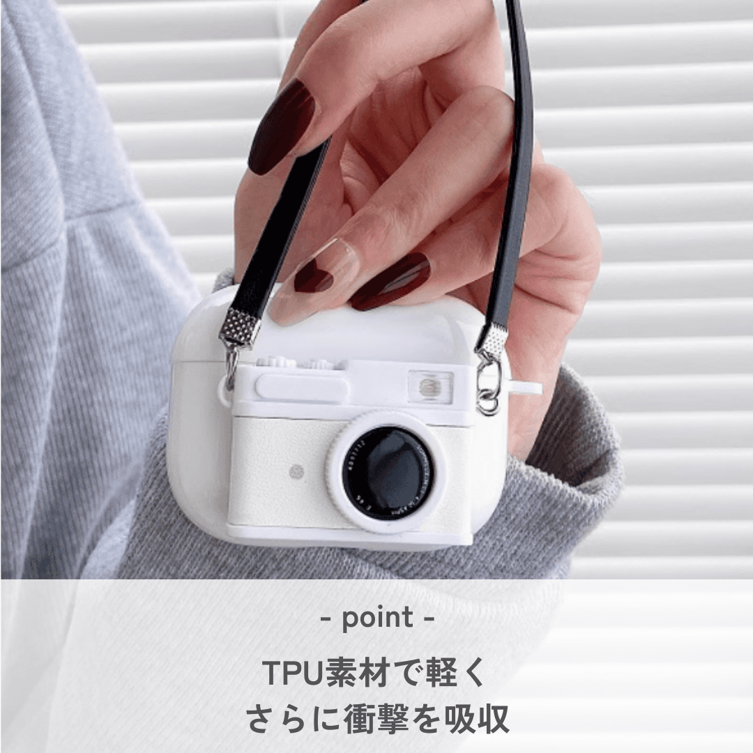 おしゃれ 人気 レトロカメラモチーフ AirPods/AirPodsproケース