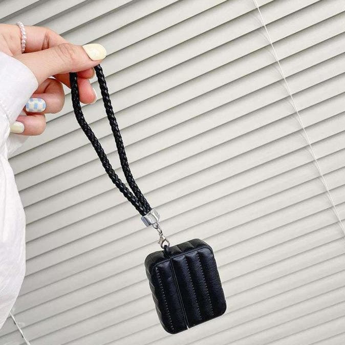 シンプル おしゃれ キルティング風 AirPods/AirPodsproケース