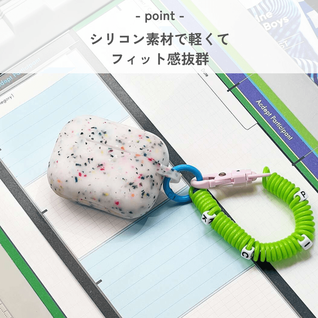 カラフル シリコン 伸縮ストラップ付き AirPods/AirPodsproケース