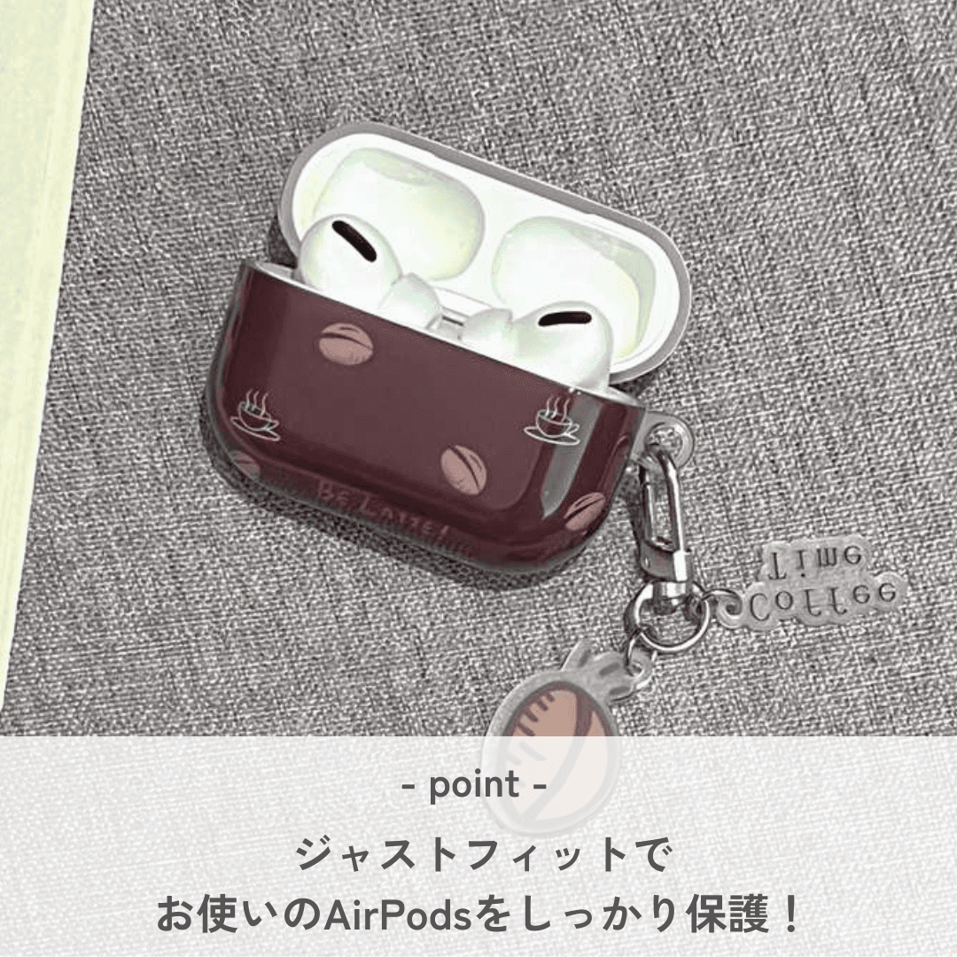 コーヒー豆柄 AirPods/AirPodsproケース