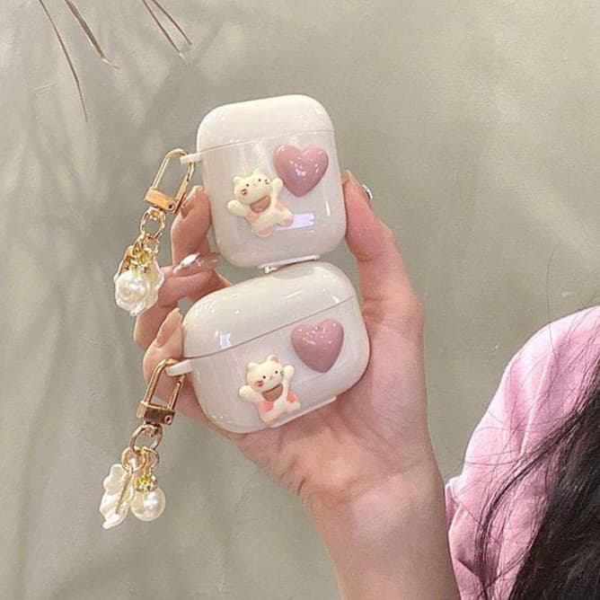 人気 かわいい ねことハート AirPods/AirPodsproケース