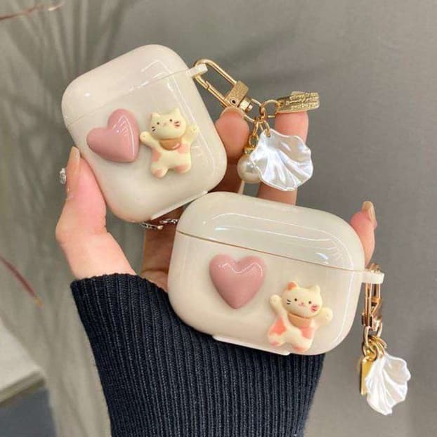 人気 かわいい ねことハート AirPods/AirPodsproケース