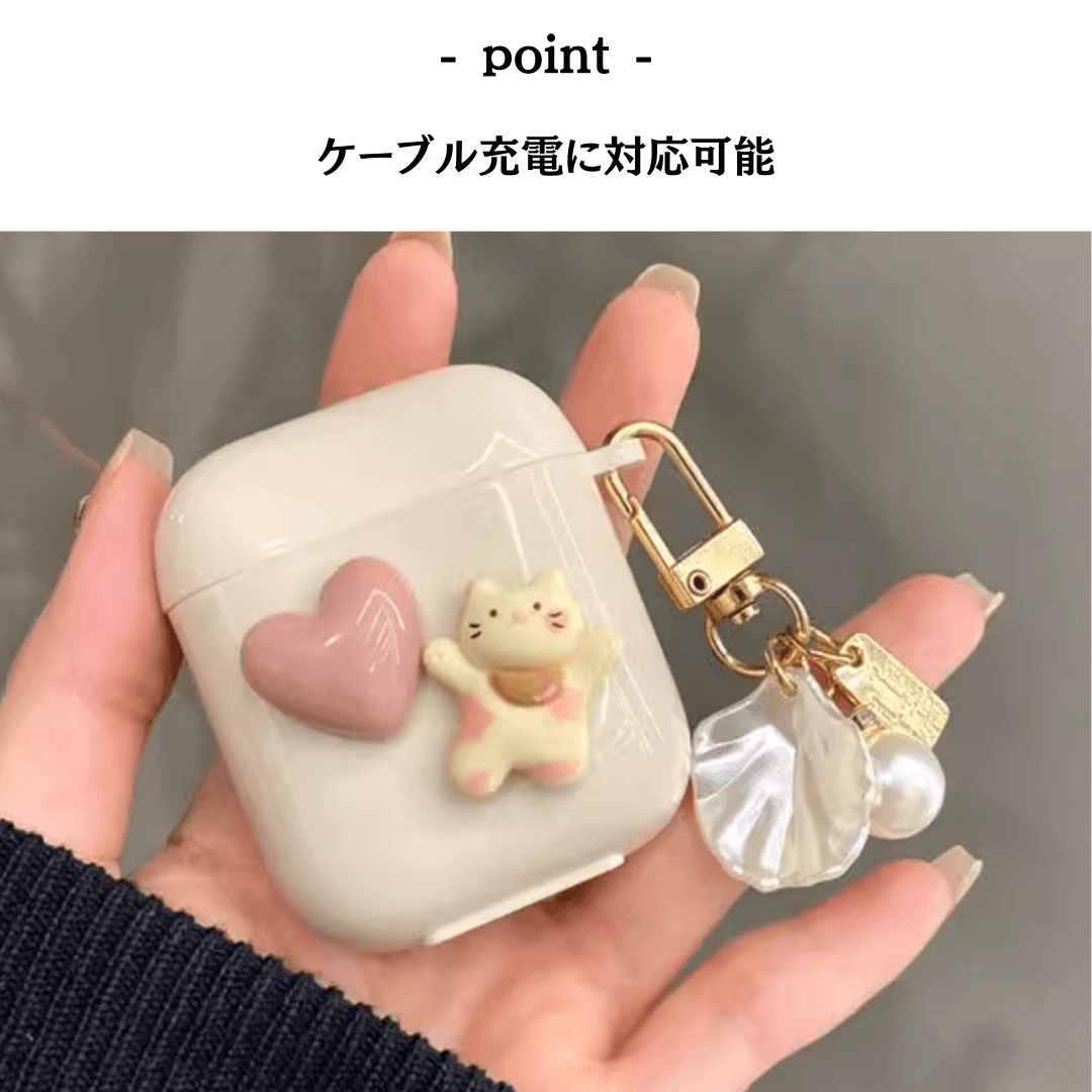 人気 かわいい ねことハート AirPods/AirPodsproケース