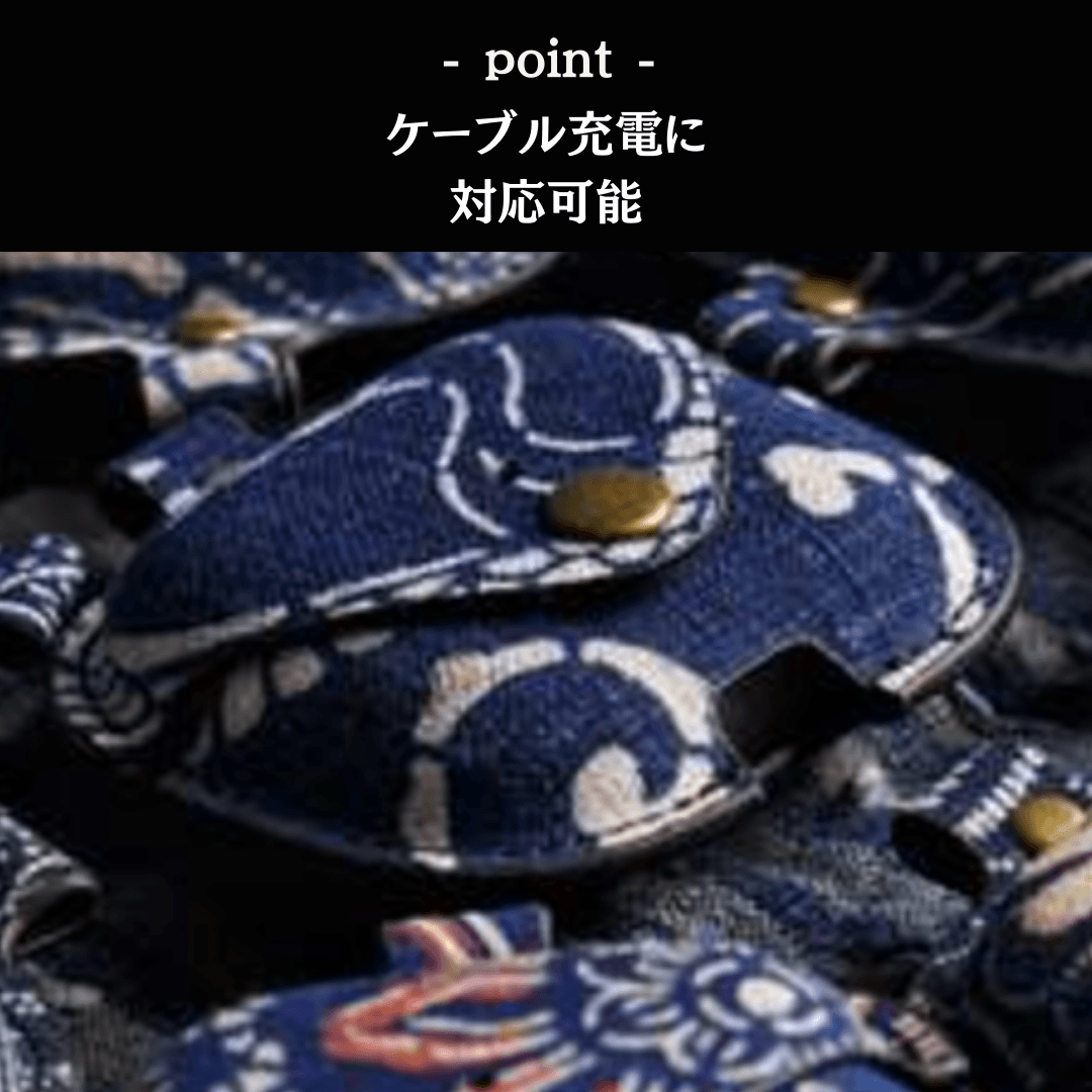 藍染め風和柄 AirPods/AirPodsproケース