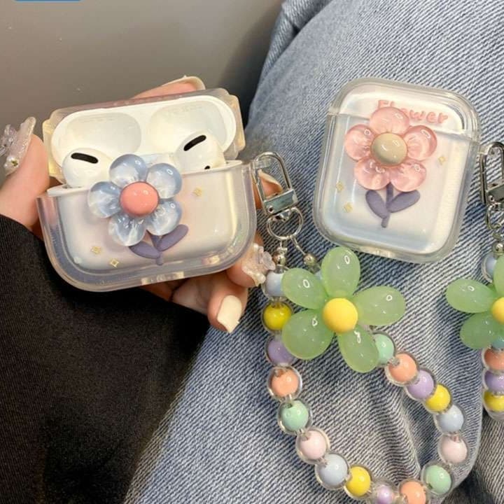 AirPods フラワーデコ AirPods ケース チャーム付き AirPods ケース