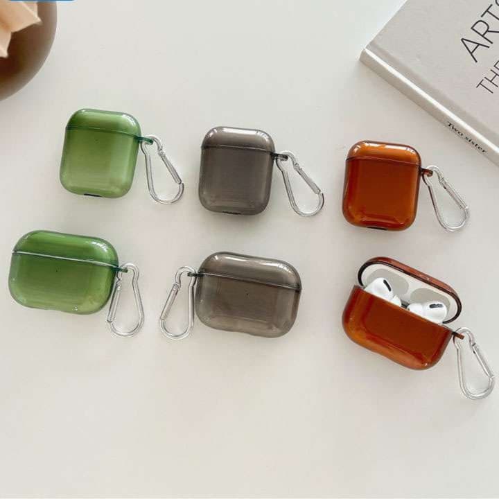 【在庫なし】AirPodsproケース カラフルクリアケース AirPods