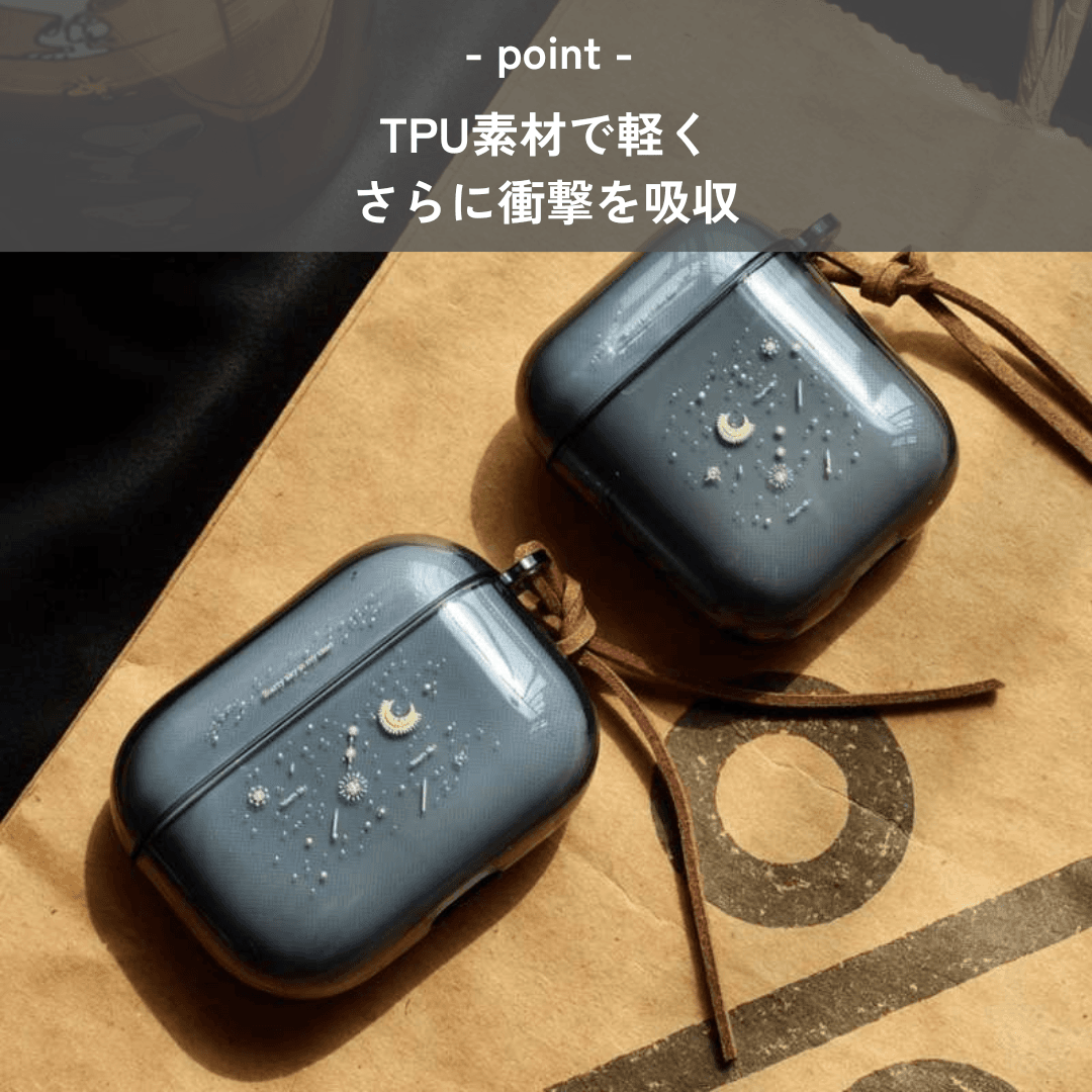 かわいい おしゃれ 星空月夜 AirPods/AirPodsproケース
