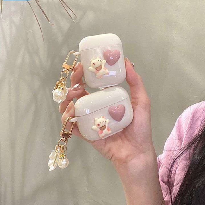 AirPods キュートベアハートAirPodsproケース