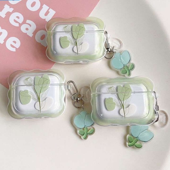 透明押し花AirPodsproケース 春色チャーム付き AirPods