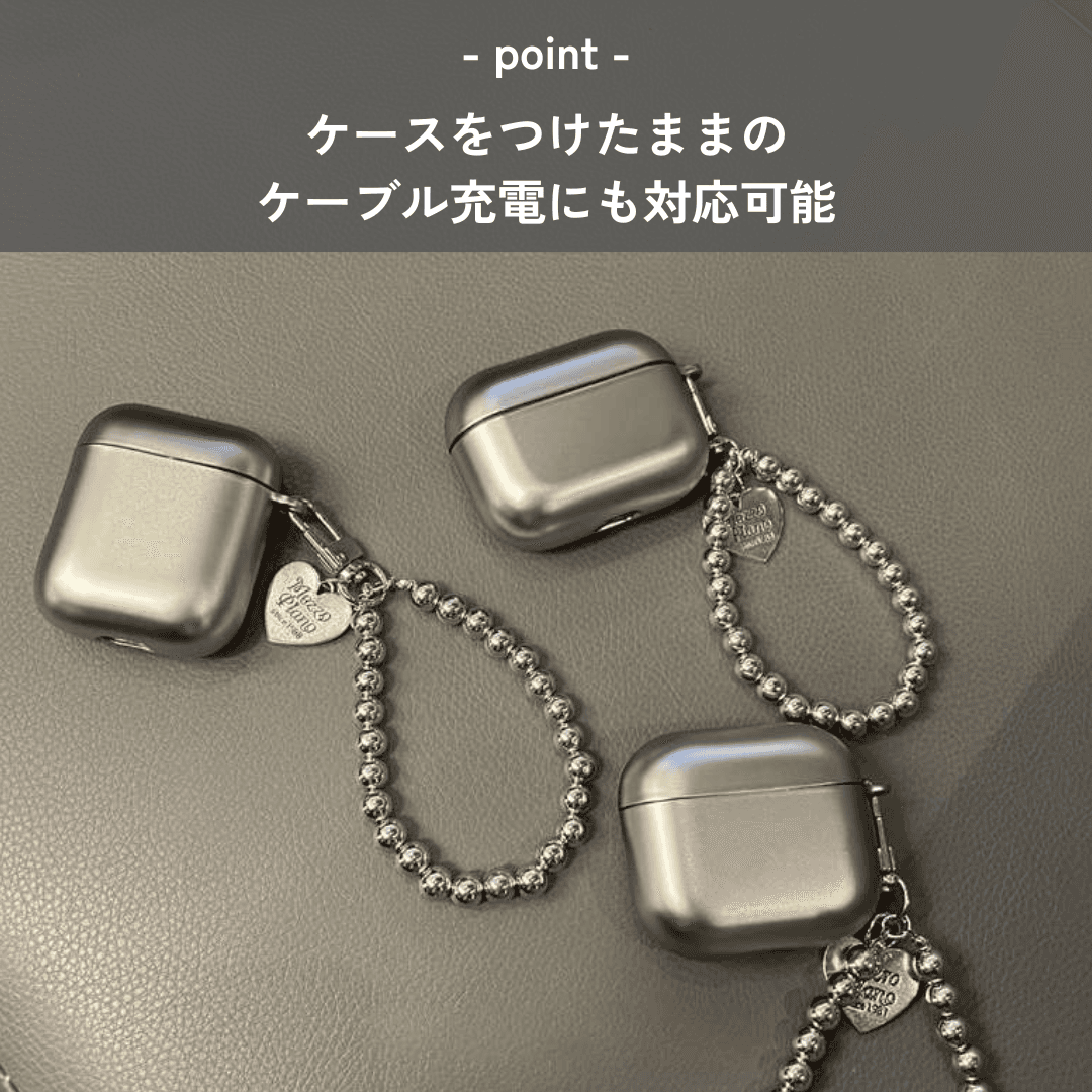 人気 シンプル メタリック キラキラチャーム AirPods/AirPodsproケース