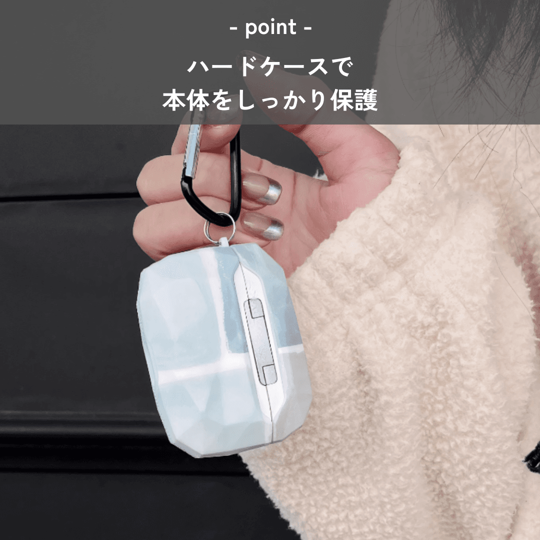 かわいい 人気 大理石風 カラビナ付き AirPods/AirPodsproケース