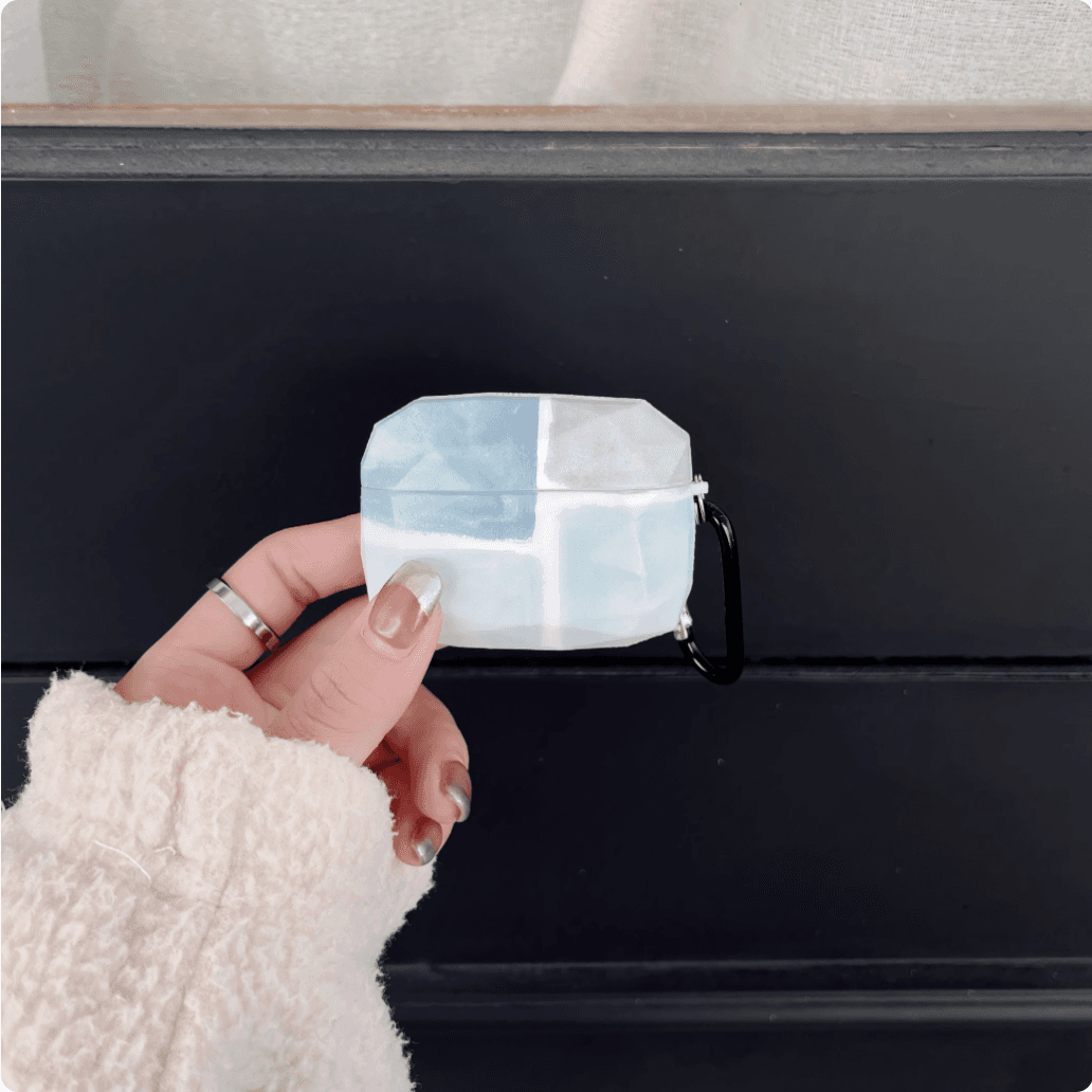 かわいい 人気 大理石風 カラビナ付き AirPods/AirPodsproケース