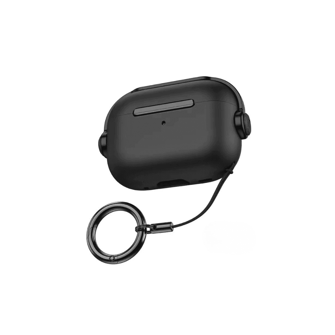シンプル メンズ 耐衝撃 リング付き AirPods/AirPodsproケース