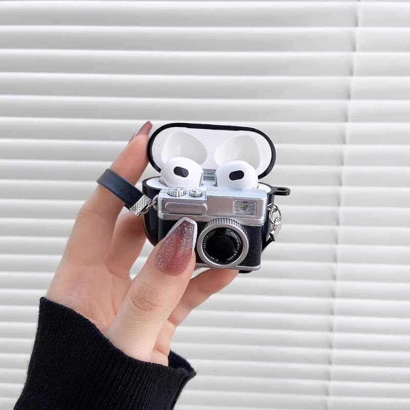 おしゃれ 人気 レトロカメラモチーフ AirPods/AirPodsproケース