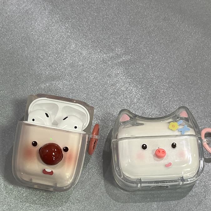 Airpodsケース 癒し系うさぎ&子ぶた保護ケース