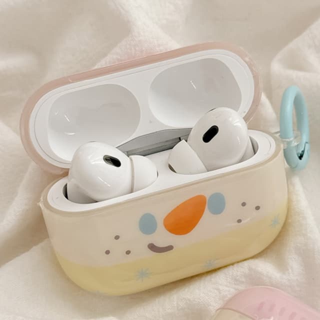 Airpodsケース お花のお顔の収納保護ケース