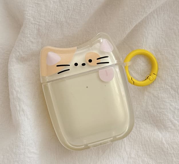 Airpodsケース かわいい動物顔シリコンケース