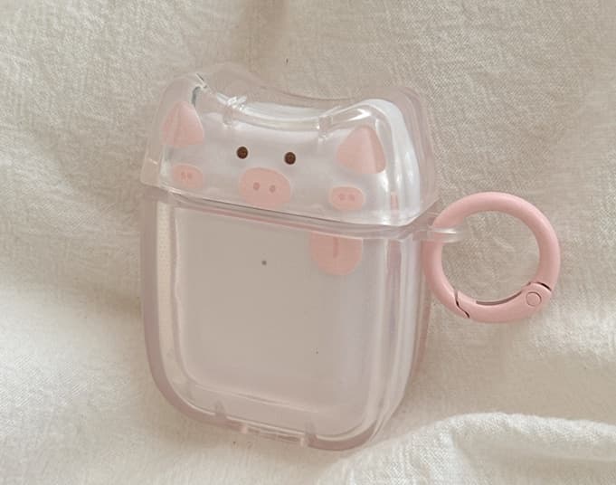 Airpodsケース かわいい動物顔シリコンケース
