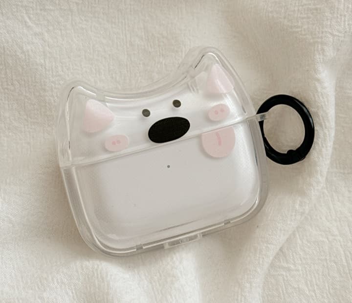 Airpodsケース かわいい動物顔シリコンケース