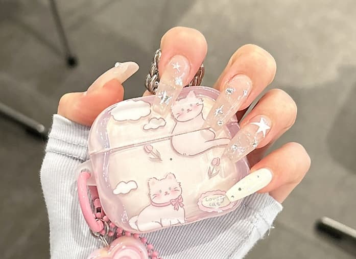 Airpodsケース ねこさんとハートの癒しケース