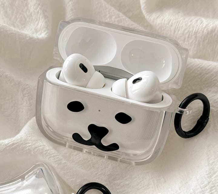 Airpodsケース かわいい表情のクリアケース