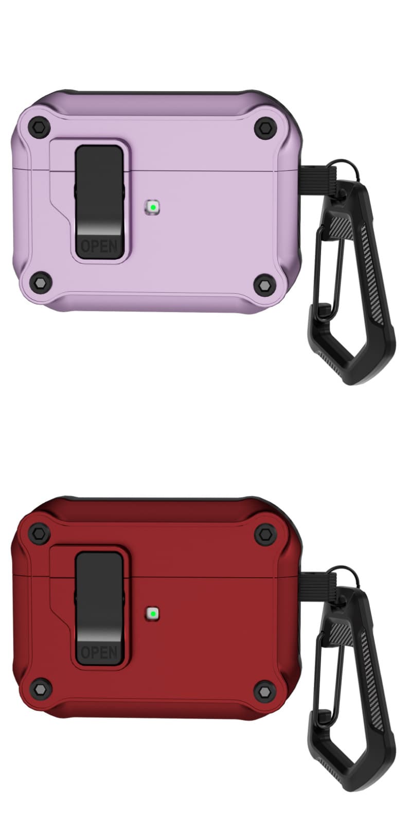 Airpodsケース 頑丈な装甲防水型携帯ケース