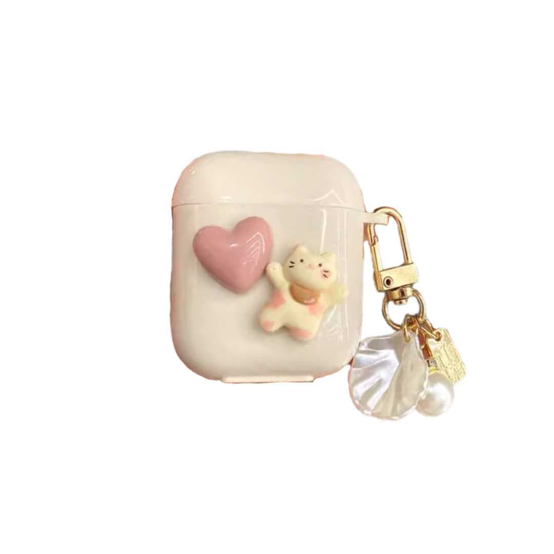 人気 かわいい ねことハート AirPods/AirPodsproケース