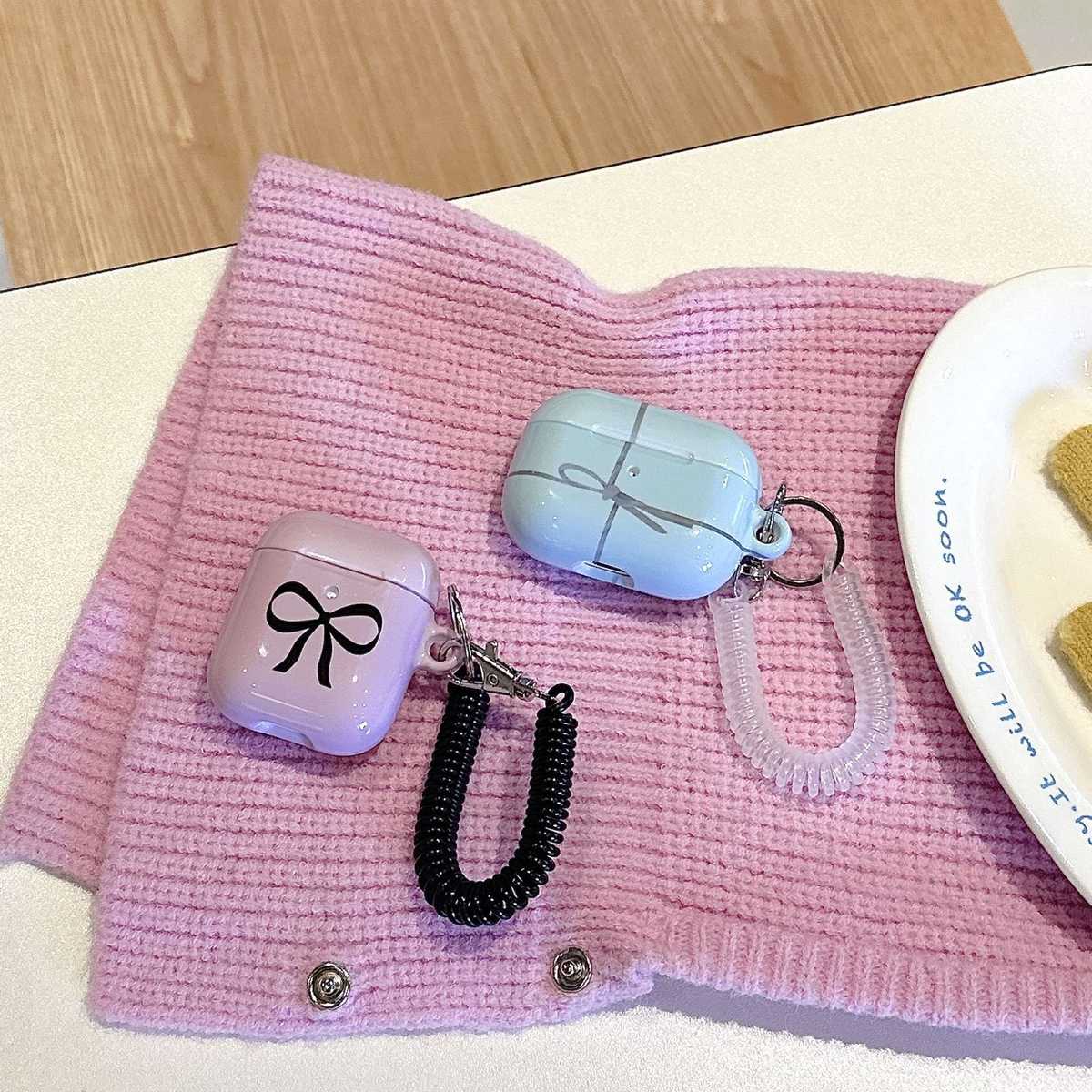 リボン柄AirPodsproケース保護カバー