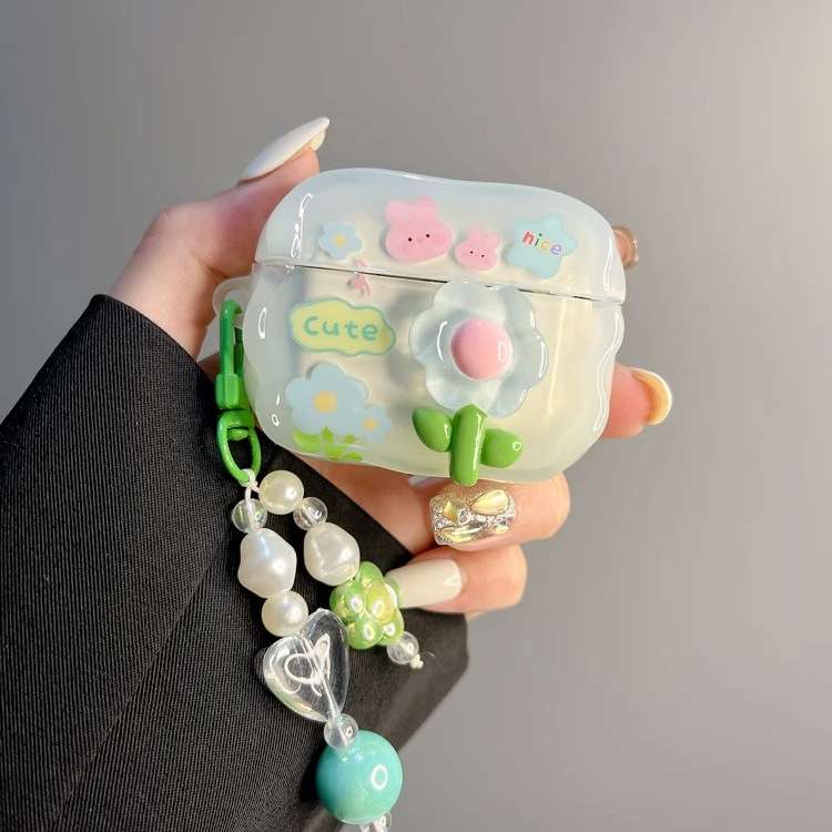 花モチーフのかわいいAirPodsproケース