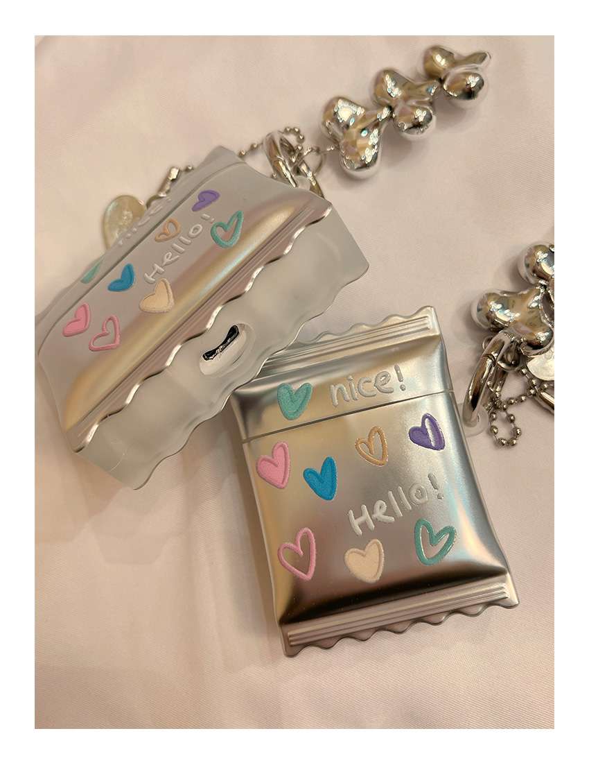 菓子パッケージ風ハート柄AirPodsproケース