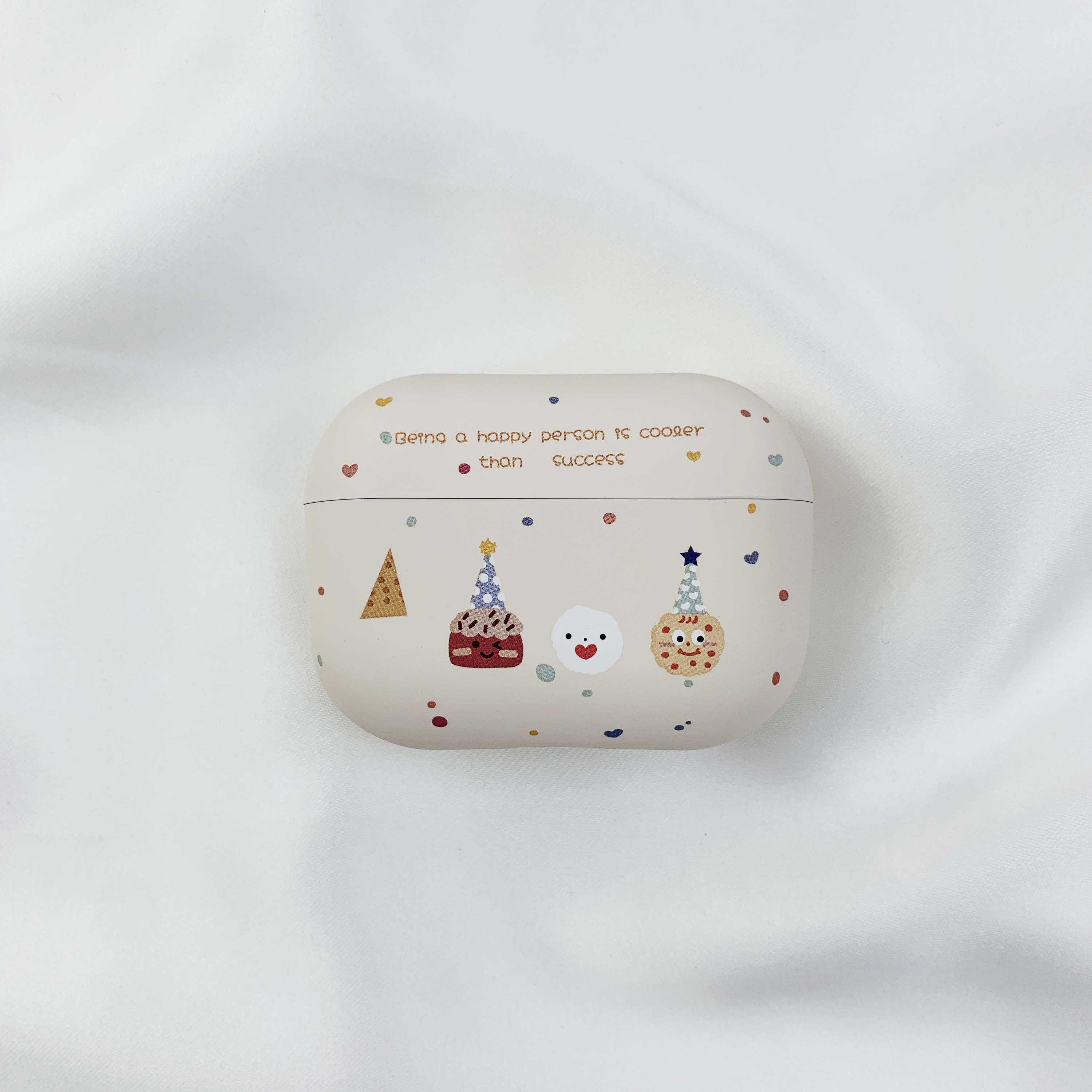 幸せメッセージ付き可愛いキャラクターAirPodsproケース