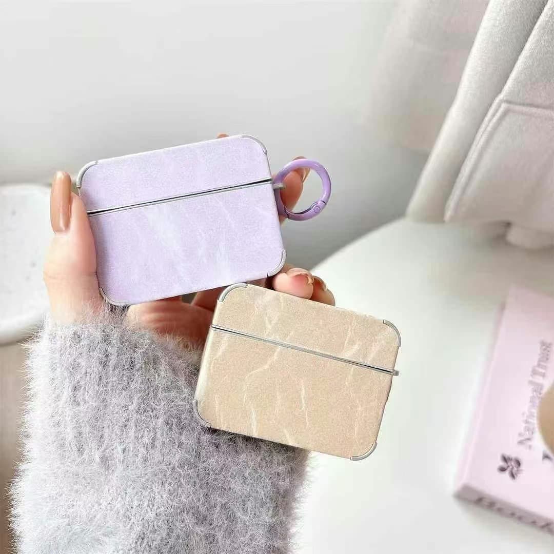 Airpodsケース シンプル金具付き保護ケース