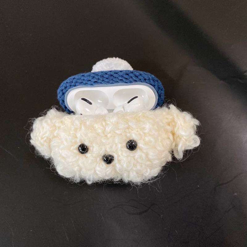 もこもこわんちゃんニット帽AirPodsケース