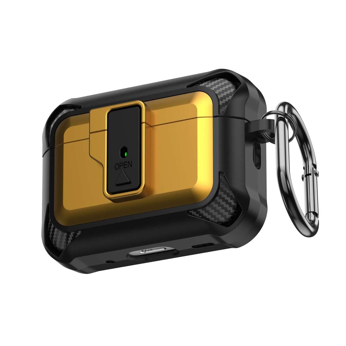 AirPodsproケース 頑丈な保護ケース カラビナ付き