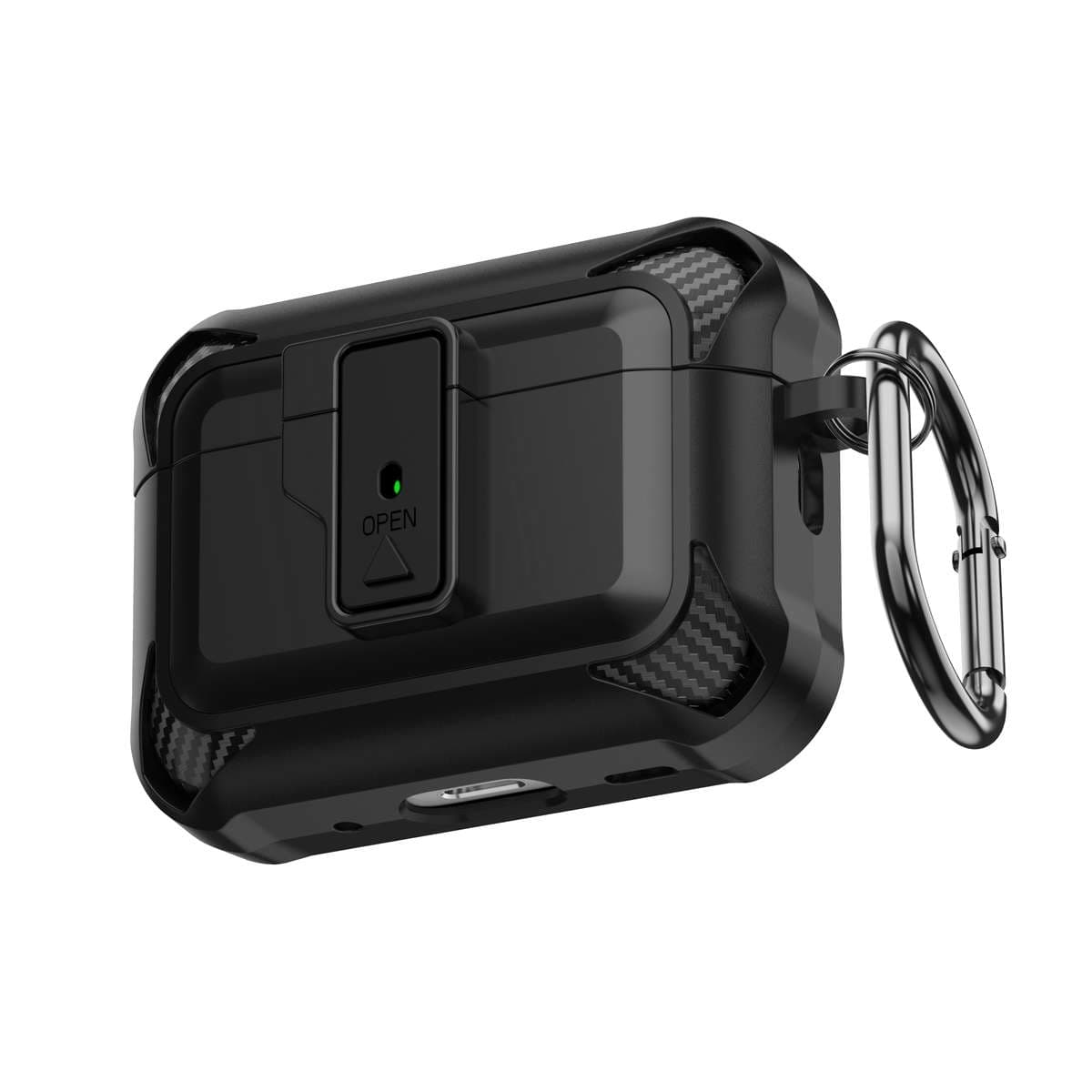 AirPodsproケース 頑丈な保護ケース カラビナ付き