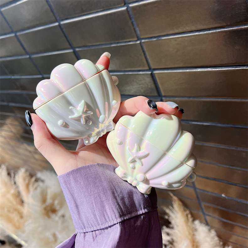 貝殻風ふわもこAirPodsproケース