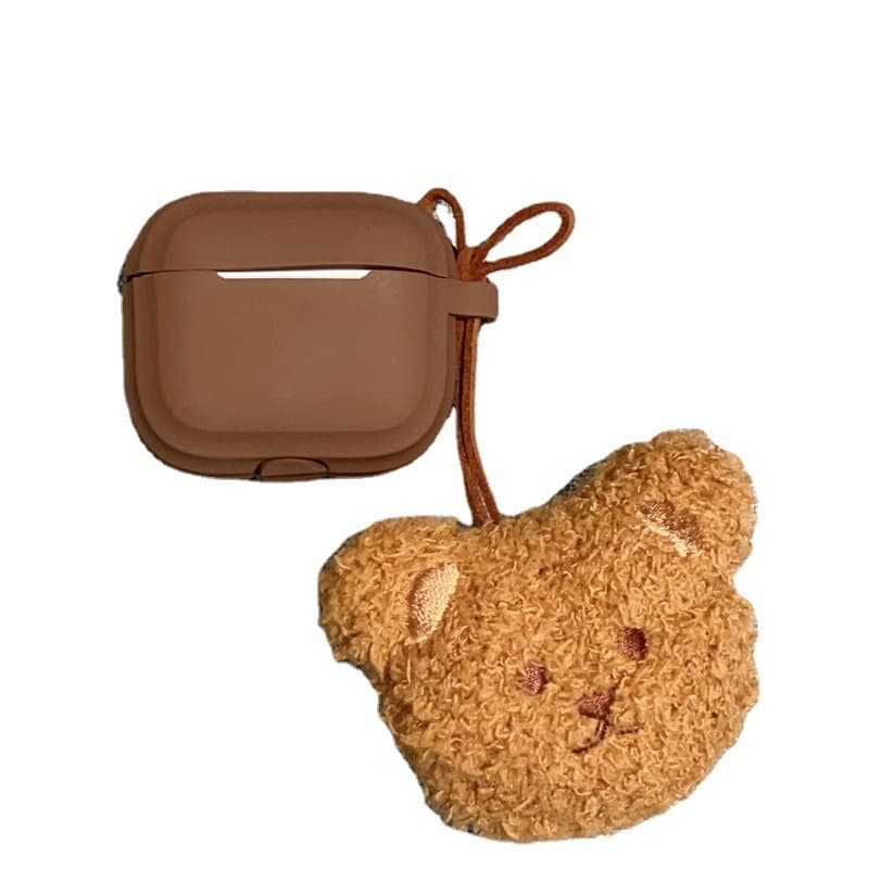 Airpodsケース ふわふわくまさん付きイヤホンケース