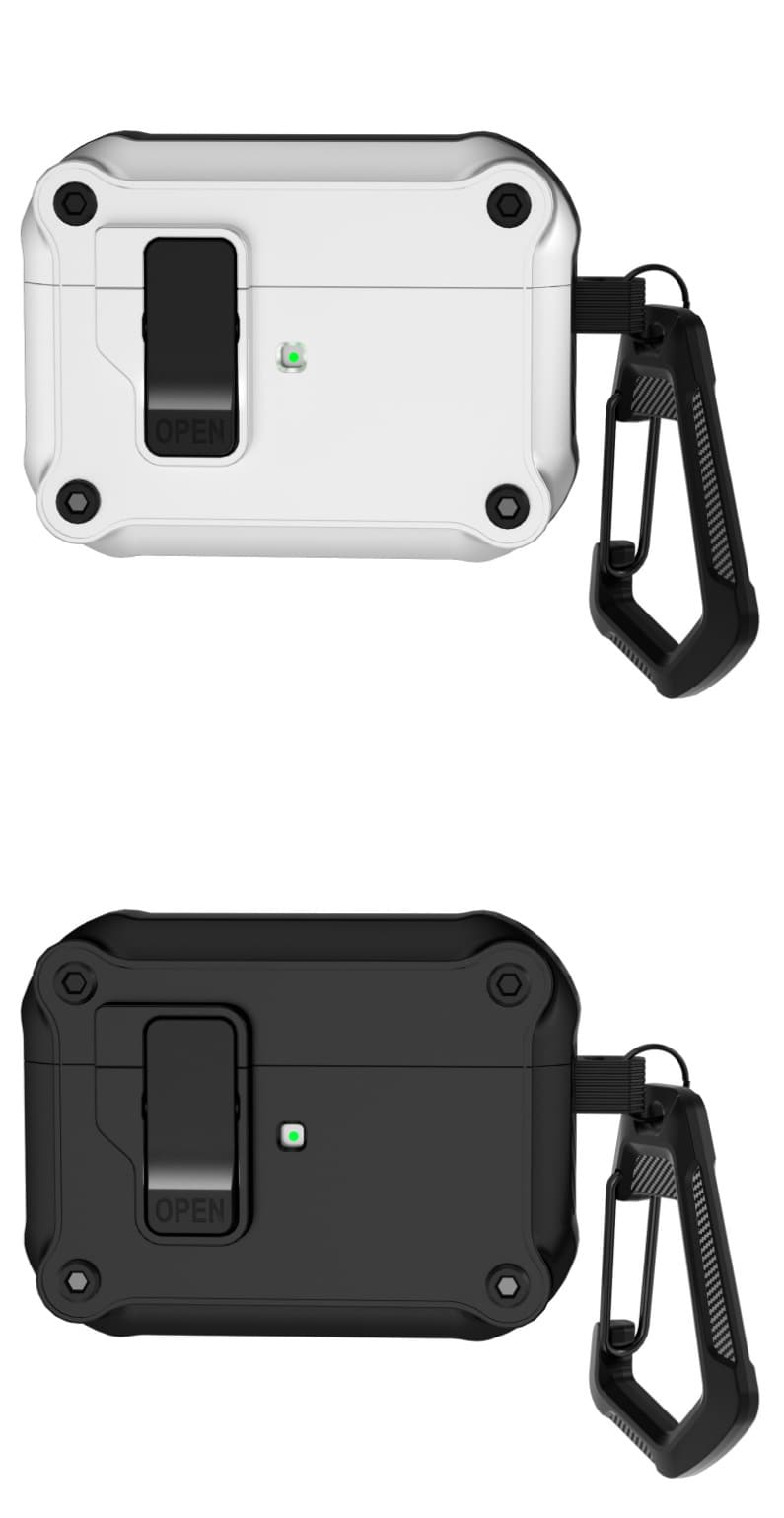 Airpodsケース 頑丈な装甲防水型携帯ケース