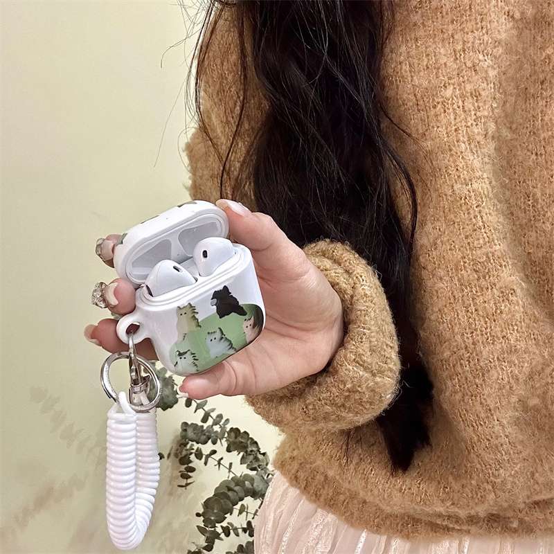 AirPodsproケース 動物柄アクセサリー付きイヤホンケース