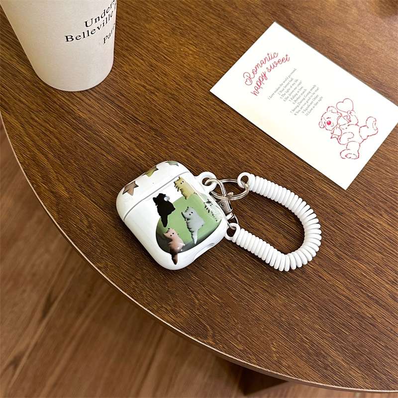 AirPodsproケース 動物柄アクセサリー付きイヤホンケース