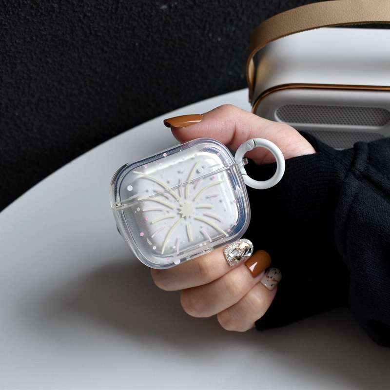 AirPodsproケース 花火デザイン アクセサリー付き イヤホンケース AirPods ケース