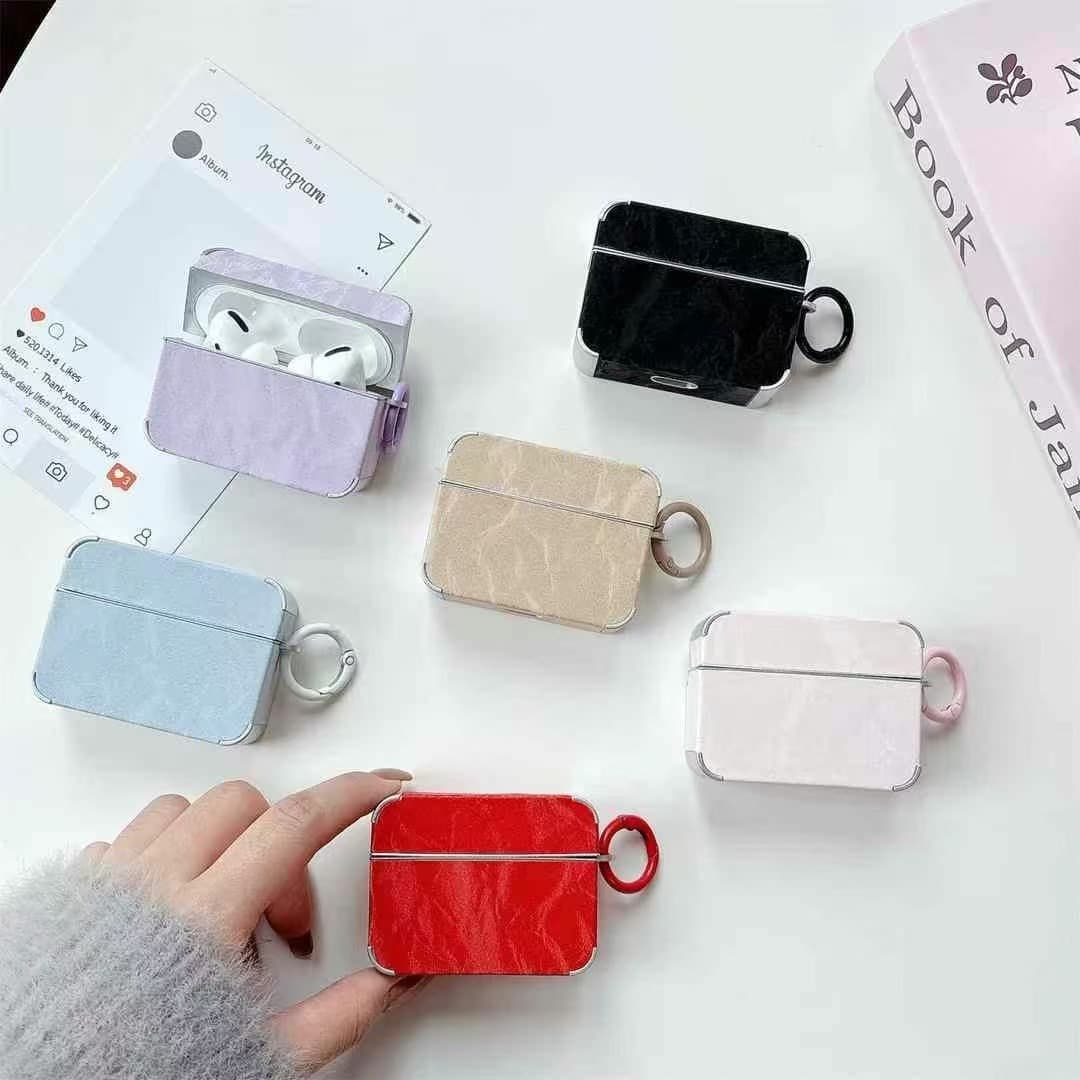 Airpodsケース シンプル金具付き保護ケース